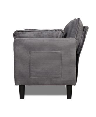 Streamdale 48" Corduroy Loveseat Couch with Cushions & Side Storage