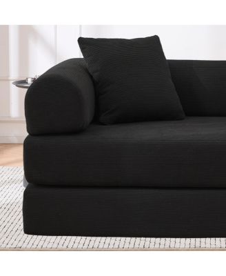 Streamdale Folding Sofa Bed, 63" Convertible Couch with 2 Pillows, Fold Out Mattress