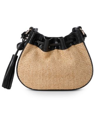 Eliana Folsom Mini Straw Drawstring Crossbody Bag