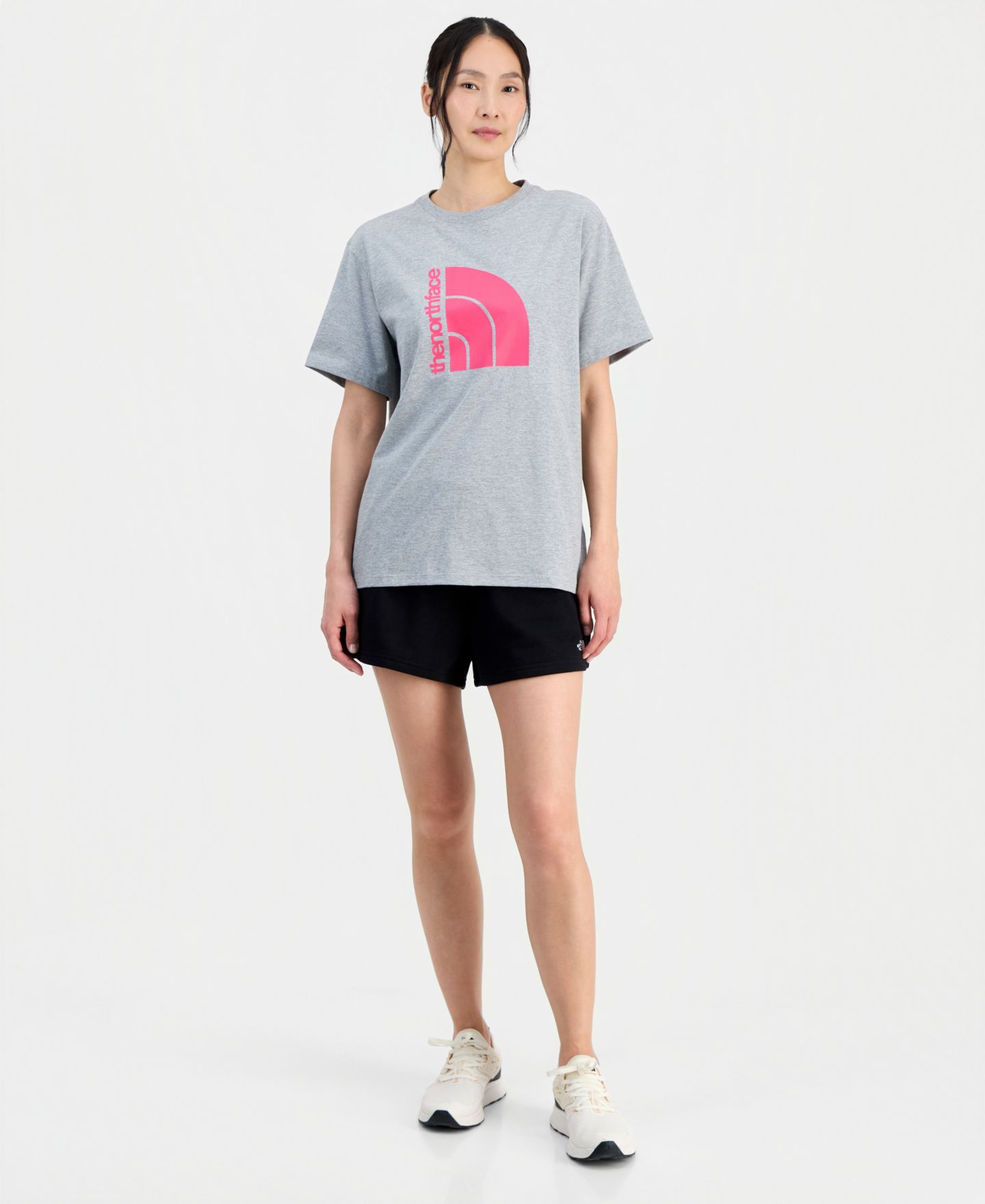 Женский топ The North Face Evolution Jumbo Dome Short-Sleeve Graphic, цвет: Бледный серый меланжевый — фото 2