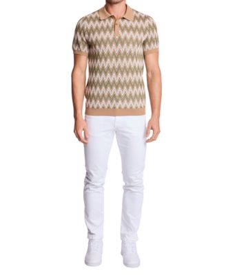 Men's Zig Zag Print Polo Shirt