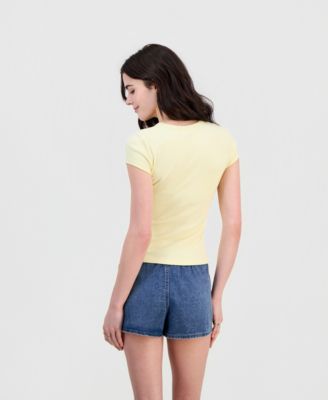 Juniors' Beachy Beaded Short-Sleeve T-Shirt