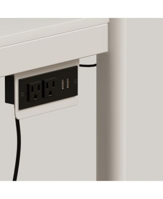  White full size bunk bed with twin size, LED light and charging socket