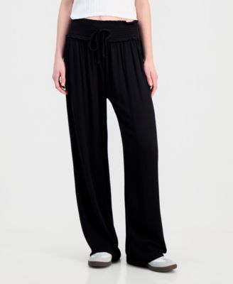 Juniors' Smocked-Waist Soft Pants