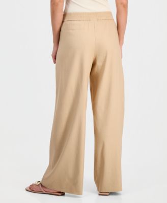 Petite High-Rise Pull-On Wide-Leg Pants