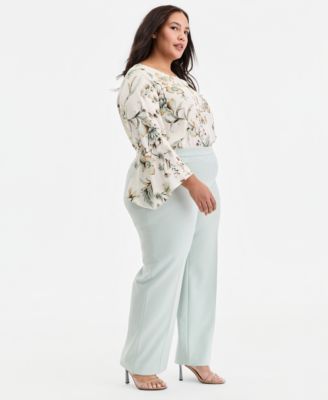 Plus Size Pull-On Flap-Pocket Pants