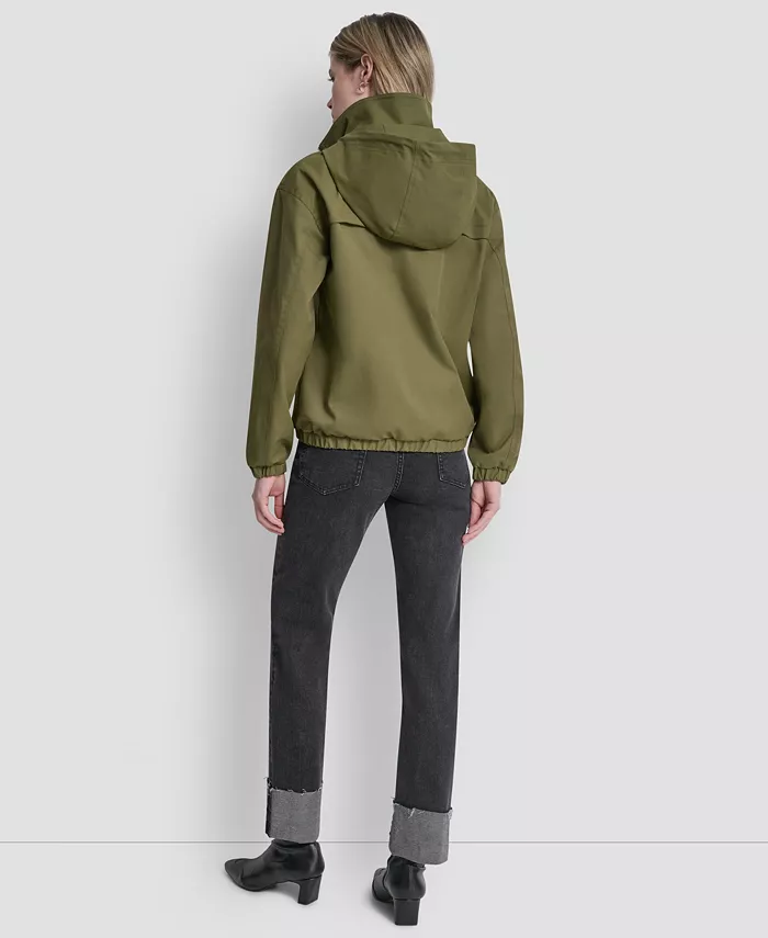 Women's Stand Collar Bomber Raincoat - thumbnail 10
