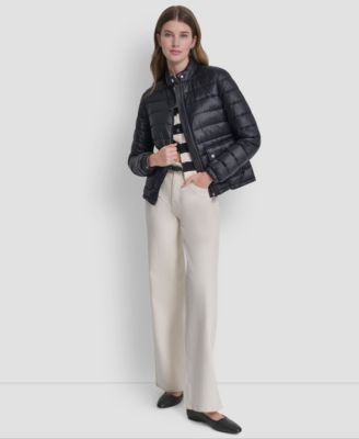 Women's Packable Moto Collar Short Coat