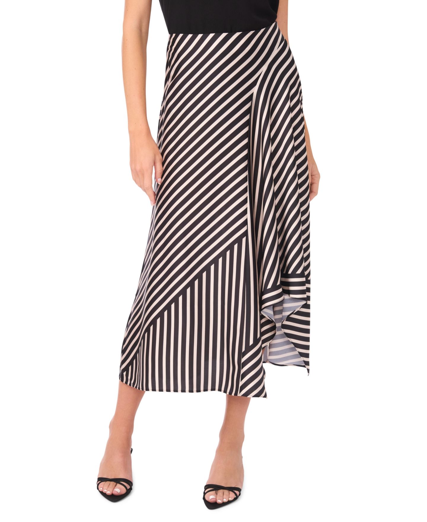 Женская юбка Vince Camuto High-Low Asymmetrical Front Maxi, цвет: Насыщенный чёрный — фото 1