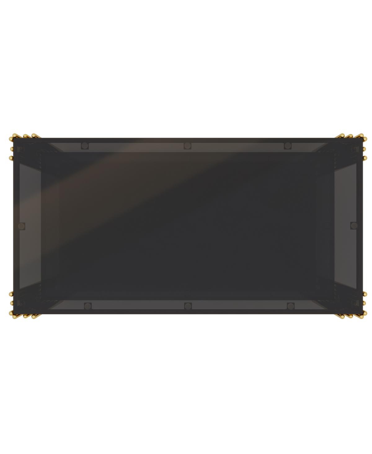 Streamdale Furniture Modern Black Mirror Coffee Table with Gold Finish & Shelf, 47.5