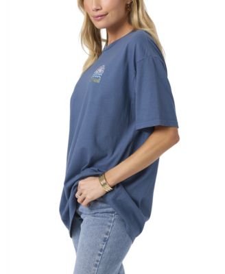 Juniors' Horizon Graphic Print Crew Neck Oversized T-Shirt