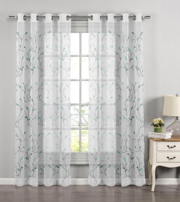 Wavy Leaves Sheer Window Curtains