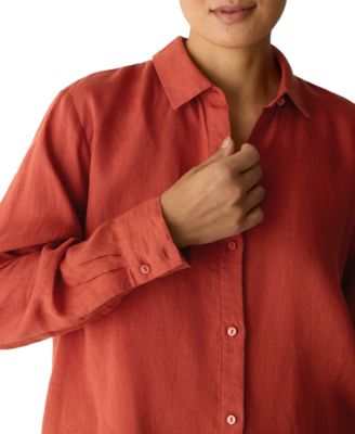 Women's Classic Collar Button-Front Shirt, Regular And Plus Size