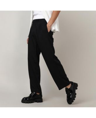 Men's Onyx Black Solid Tailored Trousers