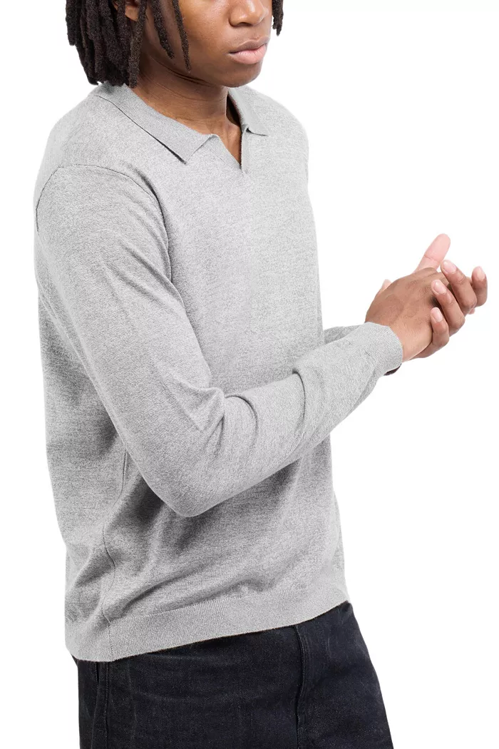 Men's Long Sleeve Sweater Johnny Collar Polo - thumbnail 9