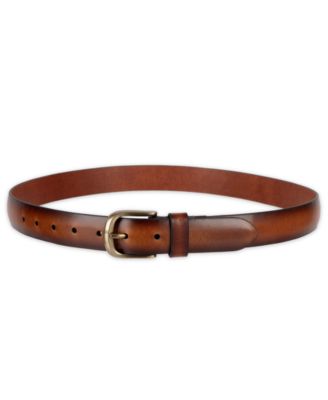 Luxury Classic Feathered Edge Leather Dress Belt