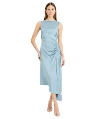 Women's Asymmetrical Jewel Neck Midi Dress