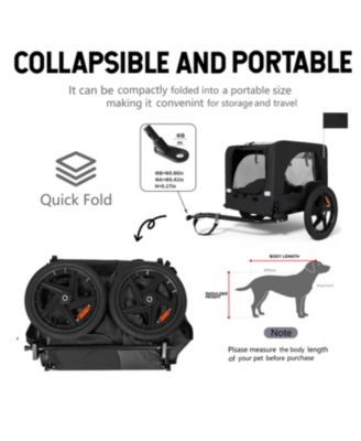 Black+Orange Outdoor Heavy Duty Collapsible Kitten Bike Trailer