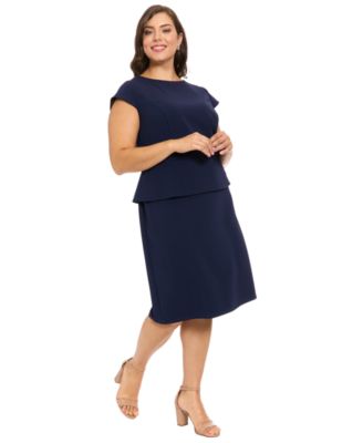 Plus Size Short-Sleeve Sheath Dress