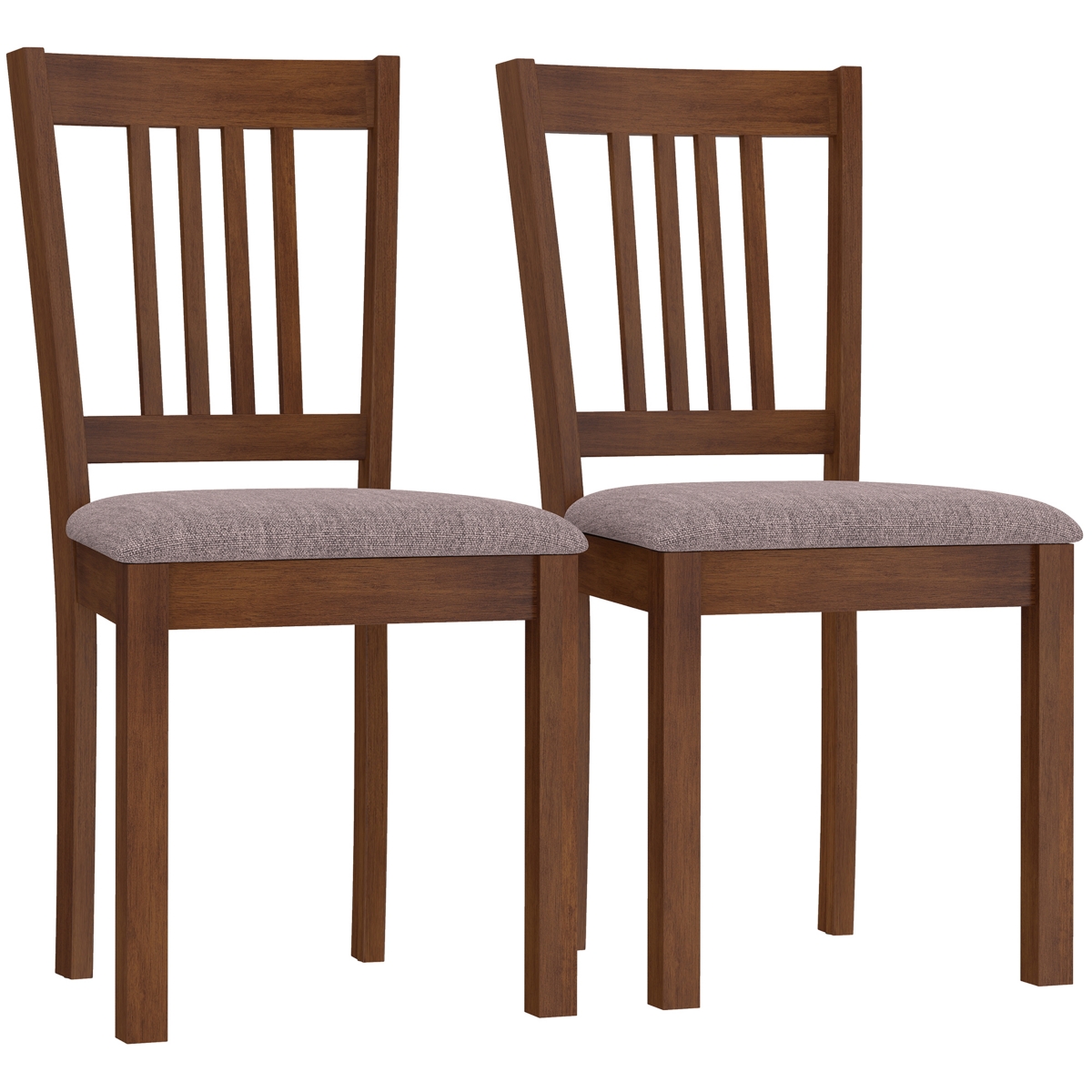 Homcom Dining Chairs Set of 2, Upholste Kitchen Chairs, Taupe