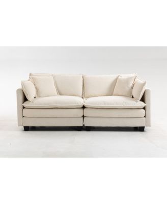 Modern 78.74" Sectional Sofa with Waist Pillows and Chaise Lounge