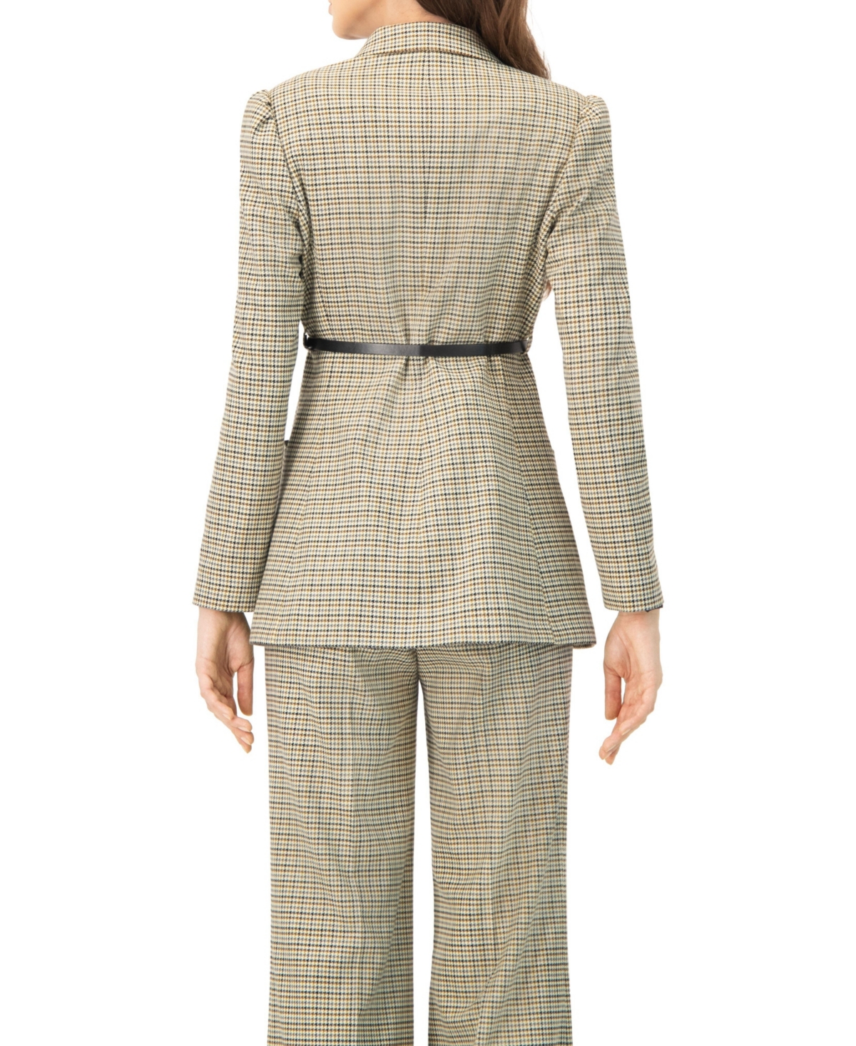 Ivonne Women's Double-Breasted Checkered Blazer