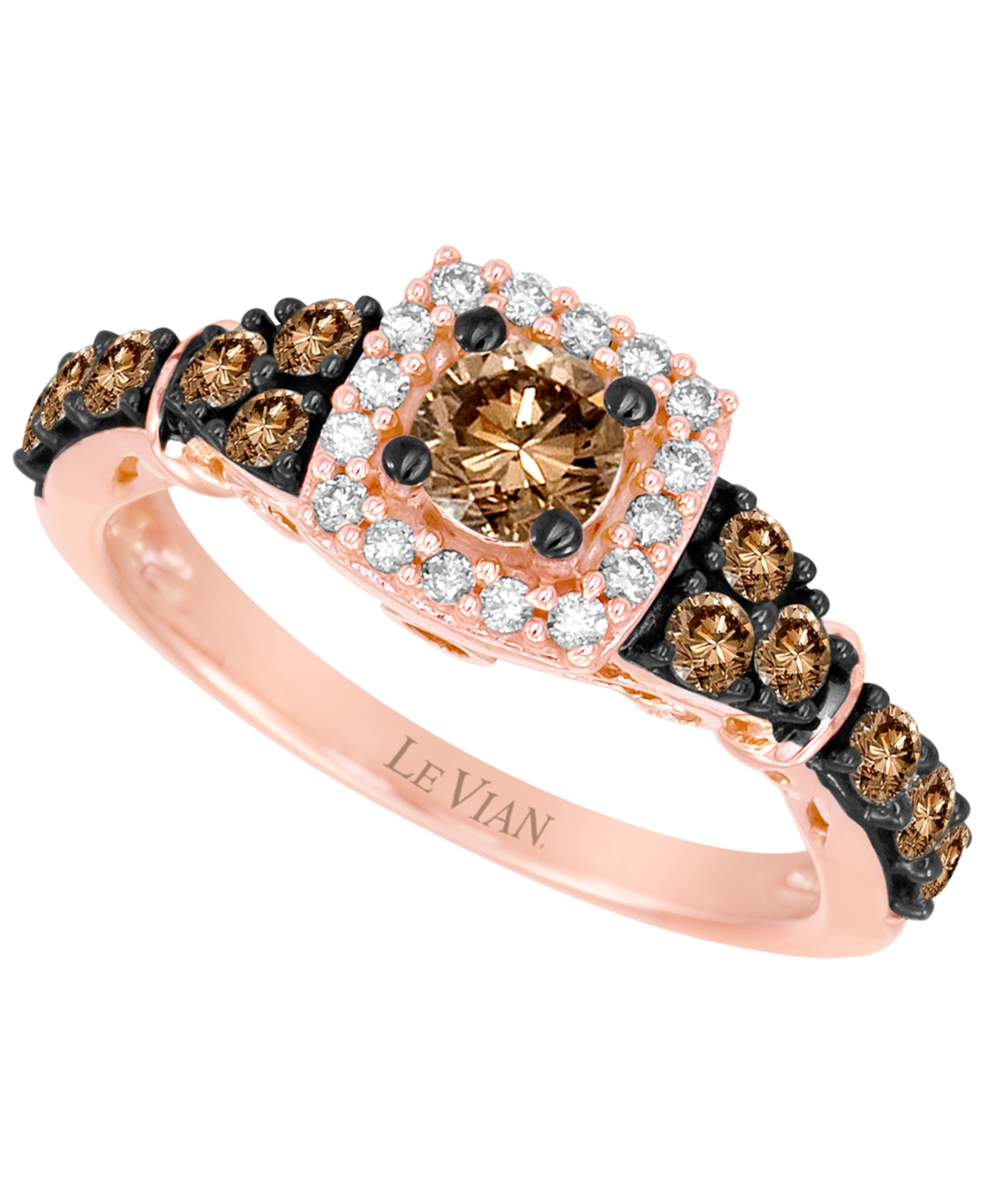 Le Vian Chocolate Diamond (0.78 ct. t.w.) & Vanilla Diamond (0.11 ct. t.w.) Ring in 14k Strawberry Gold