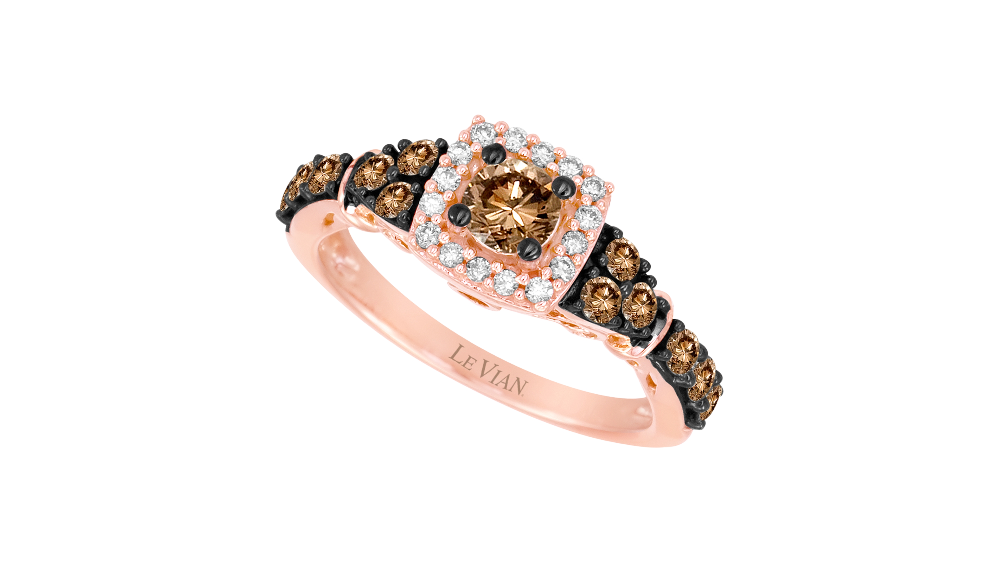 Le Vian Chocolate Diamond (0.78 ct. t.w.) & Vanilla Diamond (0.11 ct. t.w.) Ring in 14k Strawberry Gold
