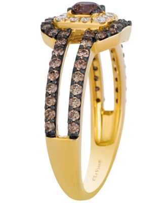 Chocolate Diamond (0.73 ct. t.w.) & Vanilla Diamond (0.11 ct. t.w.) Ring in 14k Honey Gold