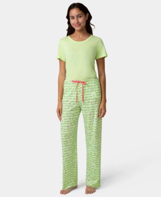 Women's Lemon Script Print Mid-Rise Pants