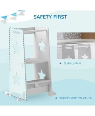 Kids Kitchen Helper Stool with Convertible Table and Chair for Ages Three to Six