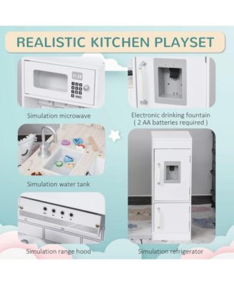 Corner Kids Play Kitchen Set with Detachable Refrigerator Sink and Fourteen Accessories for Ages Three and Up