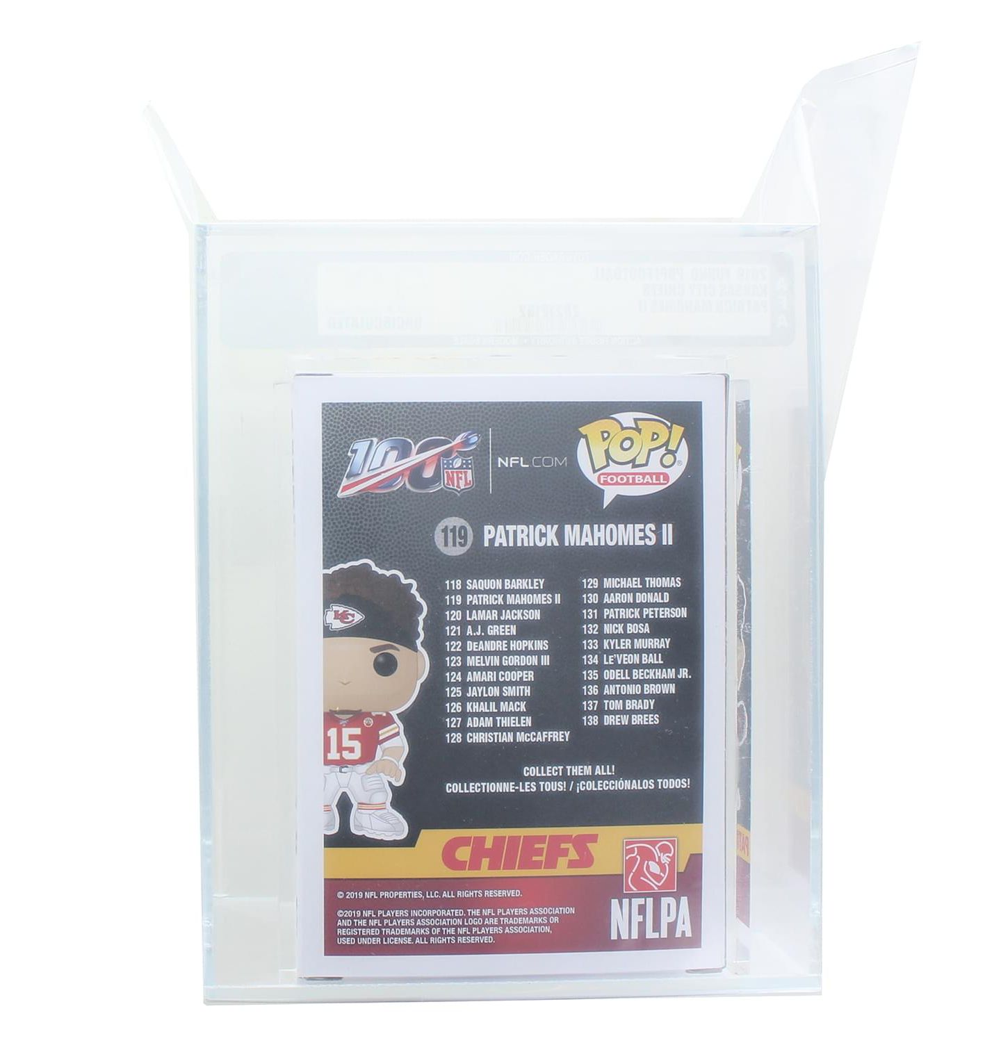 Детская фигурка Funko Pop! Kansas City Chiefs Patrick Mahomes II AFA 9.0 Graded Vinyl Action Figure, Ages 3+ — фото 3