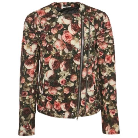 Женские куртки Pre-Owned Givenchy Women's Black Floral Print Felt Zip-Up Jacket