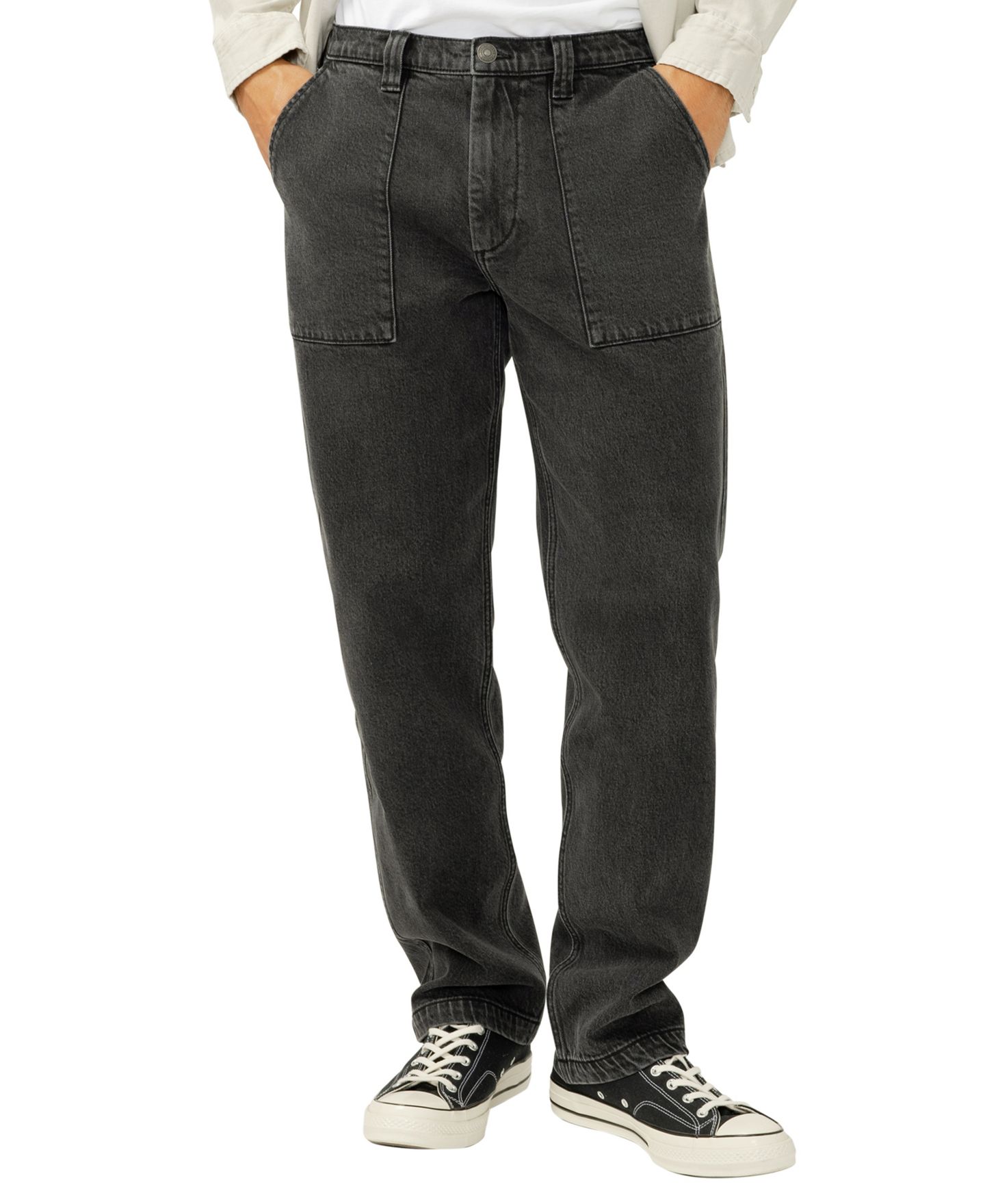 Мужские джинсы Silver Jeans Co. Straight-Leg Utility, цвет: Потёртый чёрный — фото 1