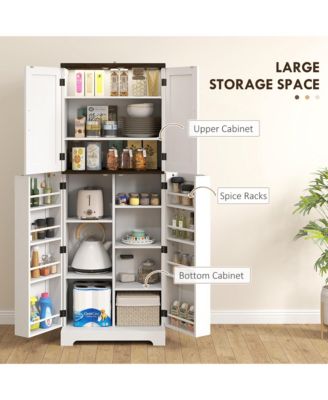 64" Kitchen Pantry Storage Cabinet with Motion Sensor Light