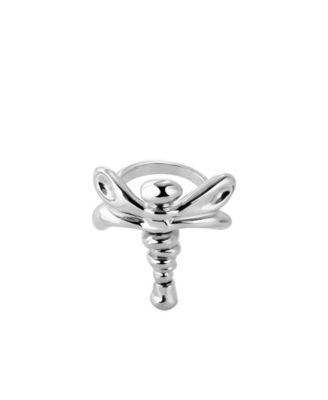 Sterling Silver-Plated Metal Alloy Dragonfly Ring