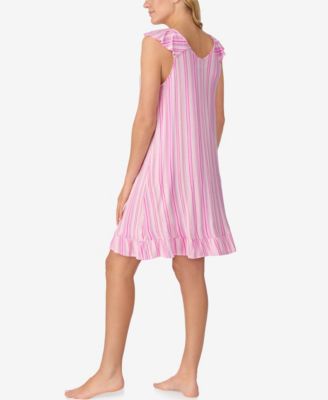 Women's Printed Short-Sleeve Chemise Sleep Dress