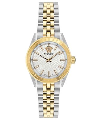 Women's V-Code Two-Tone Stainless Steel Bracelet Watch, 36mm