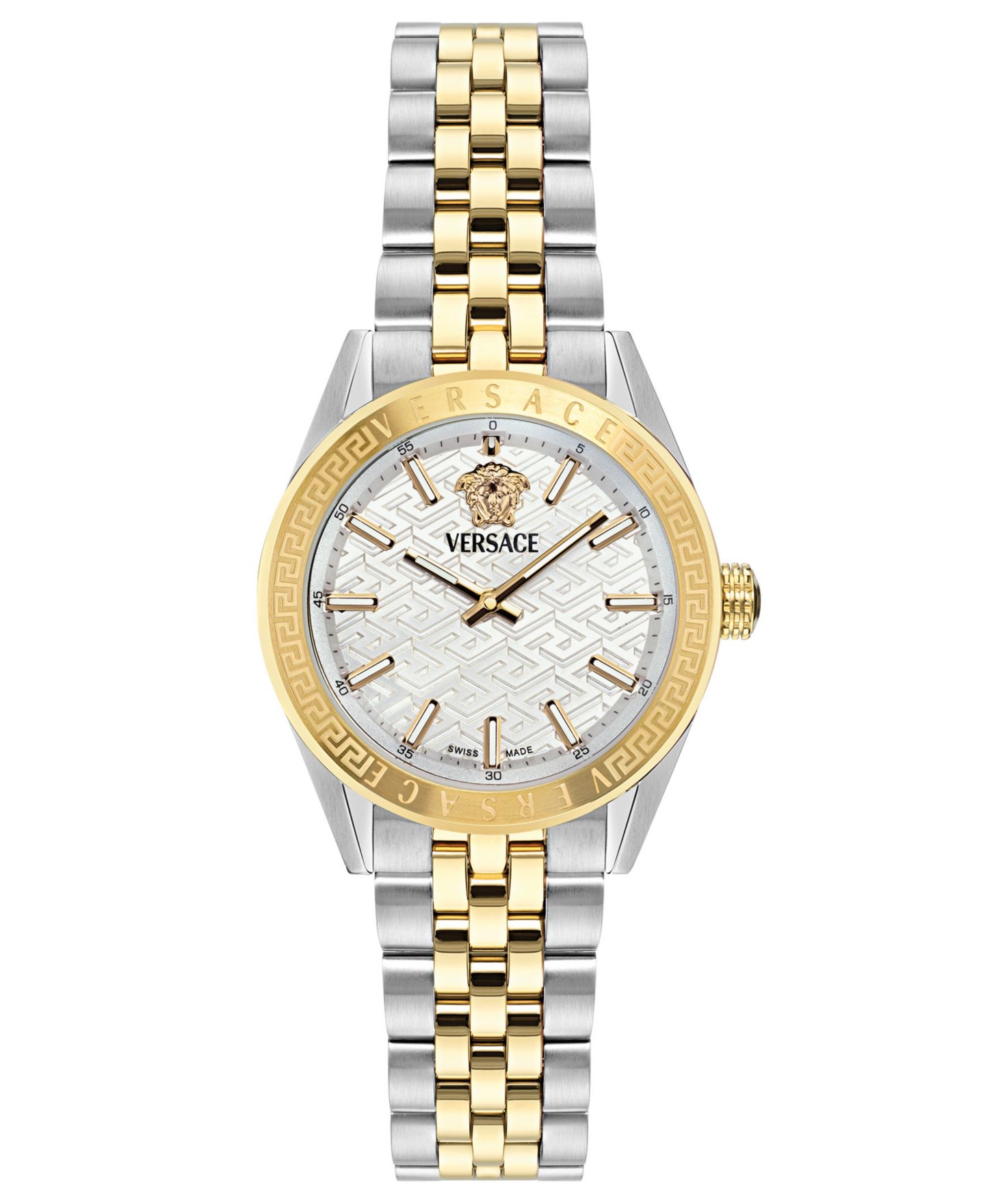 Женские часы Versace V-Code Two-Tone Stainless Steel Bracelet Watch, 36mm — фото 1