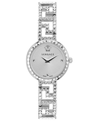 Women's Greca Goddess Silver Stainless Steel Bracelet Watch, 28mm