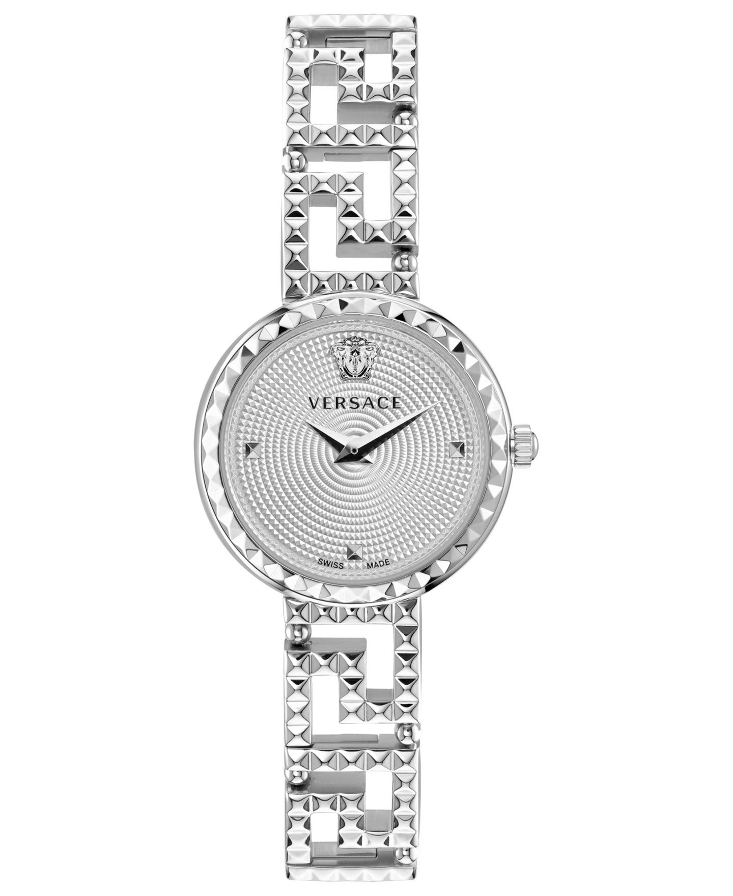 Женские часы Versace Greca Goddess Silver Stainless Steel Bracelet Watch, 28mm — фото 1