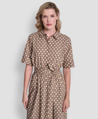 Women's Collared Midi Shirt Dress