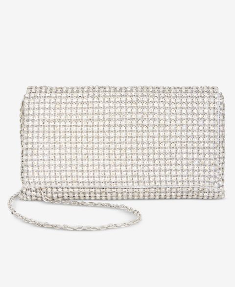 Женский клатч I.N.C. International Concepts Prudence Imitation Pearl Diamond Clutch, цвет: Серебряный
