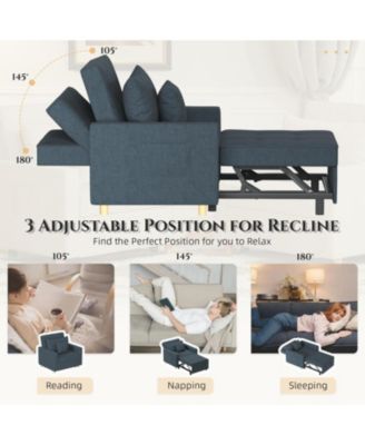 36" Sleeper Chair, Convertible Chair Bed for Adults, 3-in-1 Pull Out Sofa Chair