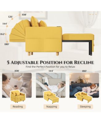 36" Sleeper Chair, Convertible Chair Bed for Adults, 3-in-1 Pull Out Sofa Chair