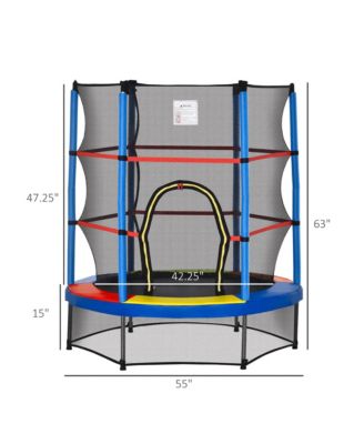 Kids Indoor Trampoline with Enclosure Springless Bungee Design for Ages Three to Six