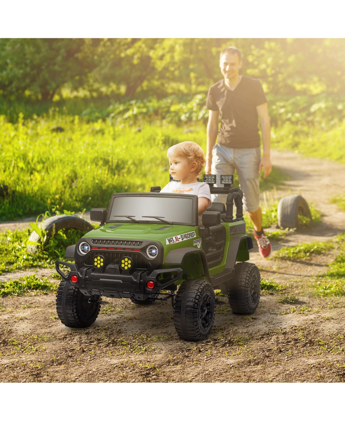 Hongge Kids 12V Electric Ride On Car with Parent Remote Control and Shock Absorbing Wheels for Ages 3 to 6