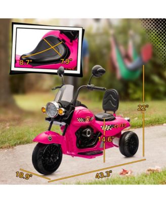 Kids 6V Electric Ride On Motorcycle with Three Wheel Stability Lights Music for Ages 3 to 5