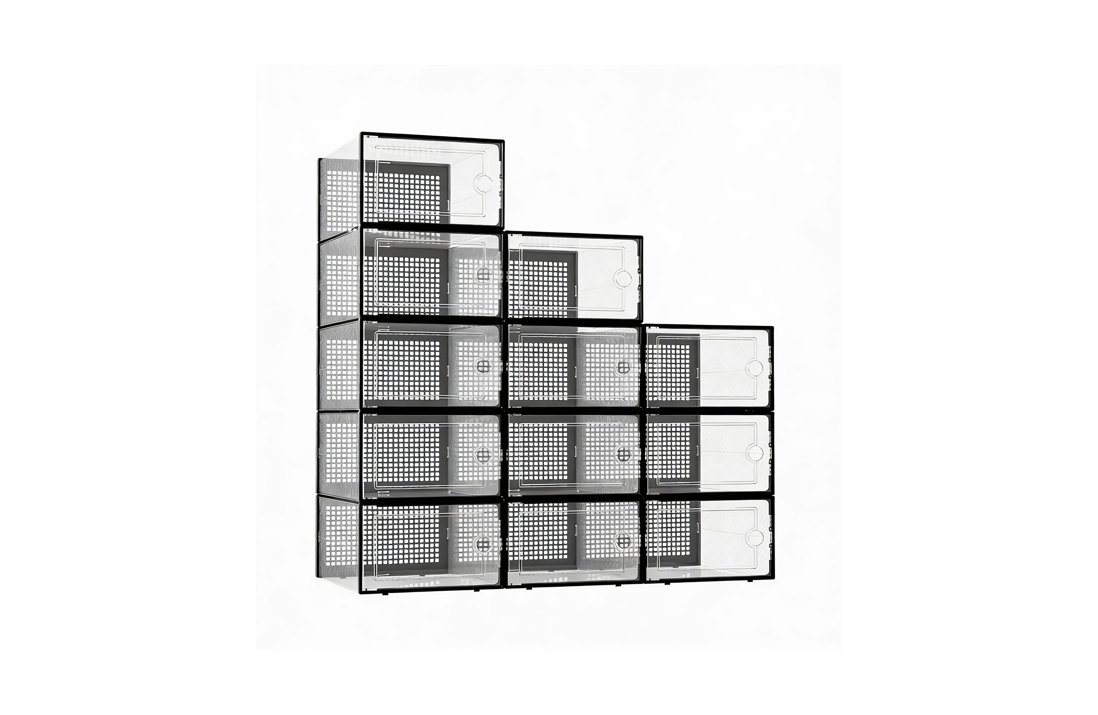 Yigii Xx-Large Clear Stackable Shoe Storage Bins, Multi-Purpose, Durable Abs
